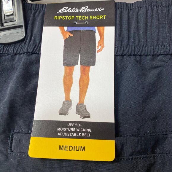 Eddie Bauer Mens Ripstop Tech Shorts Medium Elastic Waist Nylon Md NWT - Picture 8 of 8